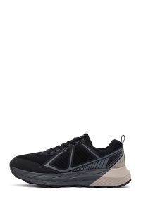 کتونی مردانه پارچه‌ای مشکی بندی زیره ضخیم دری مد