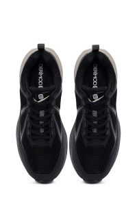 کتونی مردانه پارچه‌ای مشکی بندی زیره ضخیم دری مد