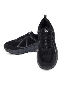 کتونی مردانه پارچه‌ای مشکی بندی زیره ضخیم دری مد