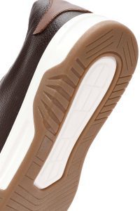 کتونی مردانه چرمی قهوه‌ای بندی زیره ضخیم دری مد