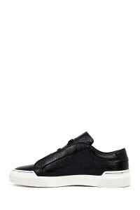 کتونی مردانه چرمی مشکی بندی دری مد