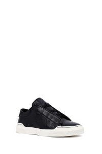 کتونی مردانه چرمی مشکی بندی دری مد