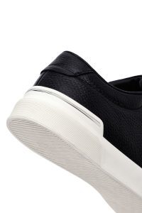 کتونی مردانه چرمی مشکی بندی دری مد