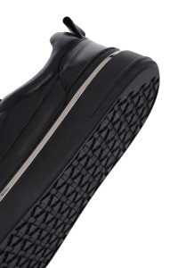 کتونی مردانه چرمی مشکی بندی دری مد