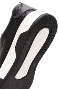 کتونی مردانه چرمی مشکی بندی زیره ضخیم دری مد