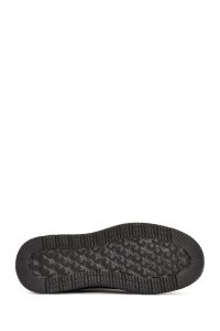 کتونی مردانه چرمی مشکی بندی زیره ضخیم دری مد