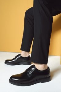 کفش مردانه چرم مشکی بندی کژوال دری مد