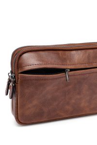 کیف دستی چرمی مردانه قهوه‌ای مینی دری مد