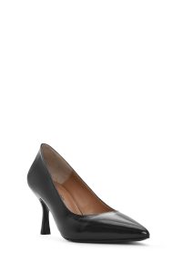 استیلتو زنانه مشکی چرم ورنی پاشنه نازک دری مد