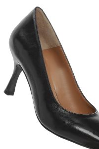 استیلتو زنانه مشکی چرم ورنی پاشنه نازک دری مد
