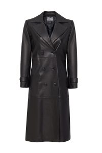 بارانی چرمی مشکی زنانه بیانسه دری مد