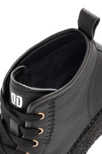 بوت اسپرت مردانه چرمی مشکی بندی دری مد