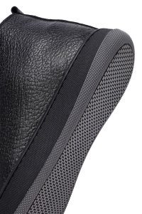 بوت اسپرت مردانه چرمی مشکی بندی زیپ‌دار دری مد