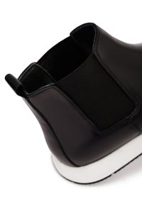 بوت اسپرت مردانه چرمی مشکی چلسی دری مد