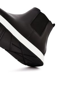 بوت اسپرت مردانه چرمی مشکی چلسی دری مد