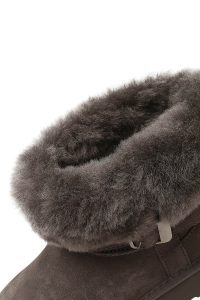 بوت تدی جیر زنانه طوسی زیره ضخیم خزدار دری‌مد