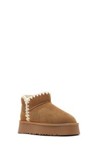 بوت تدی جیر زنانه قهوه‌ای دری‌مد