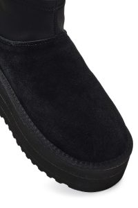 بوت تدی جیر زنانه مشکی زیره ضخیم دری‌مد