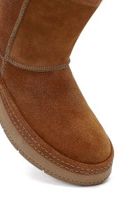 بوت تدی زنانه جیر قهوه ای دری مد