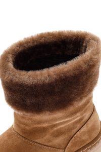 بوت جیر زنانه قهوه‌ای زیره ضخیم خزدار دری‌مد