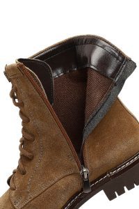 بوت جیر زنانه قهوه‌ای زیپ‌دار زیره ضخیم دری مد