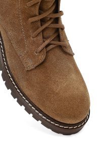 بوت جیر زنانه قهوه‌ای زیپ‌دار زیره ضخیم دری مد