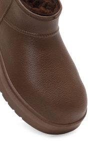 بوت زنانه تدی خزدار قهوه‌ای دری مد