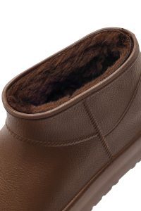 بوت زنانه تدی خزدار قهوه‌ای دری مد