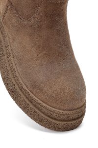 بوت زنانه تدی چرم جیر ویزون خزدار زیره‌ضخیم زیپ‌دار دری مد