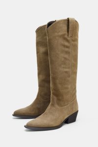 بوت زنانه جیر اسپلیت ساق‌بلند زارا – ZARA