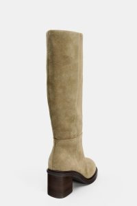 بوت زنانه جیر اسپلیت پاشنه‌دار دوخت‌دار زارا – ZARA