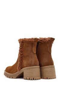 بوت زنانه جیر تابا زیپ‌دار پاشنه‌بلند ضخیم دری مد