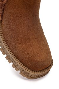 بوت زنانه جیر تابا زیپ‌دار پاشنه‌بلند ضخیم دری مد