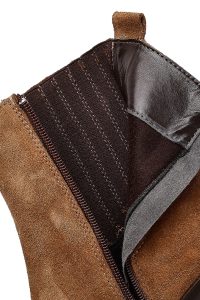 بوت زنانه جیر تابا زیپ‌دار پاشنه‌بلند ضخیم دری مد