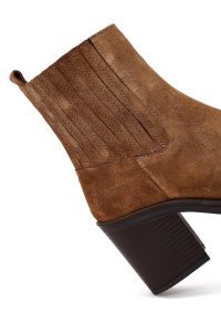 بوت زنانه جیر تابا زیپ‌دار پاشنه‌بلند ضخیم دری مد