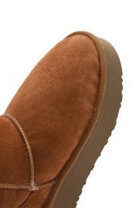 بوت زنانه جیر عسلی زیره ضخیم دری مد