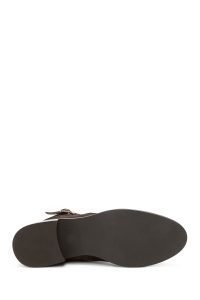 بوت زنانه جیر قهوه ای زیپ دار دری مد