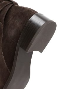 بوت زنانه جیر قهوه ای زیپ دار دری مد