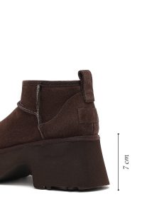 بوت زنانه جیر قهوه‌ای زیره ضخیم مدل تدی دری مد