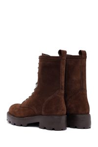 بوت زنانه جیر قهوه‌ای زیپ‌دار دری مد