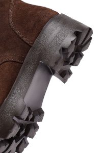 بوت زنانه جیر قهوه‌ای زیپ‌دار دری مد