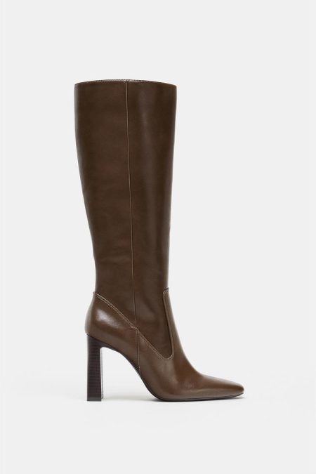 بوت زنانه ساق‌بلند دوخت‌دار زارا – ZARA