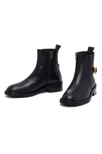 بوت زنانه مشکی چرمی زیپ‌دار دری مد