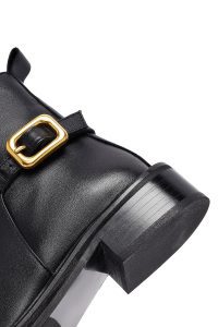 بوت زنانه مشکی چرمی زیپ‌دار دری مد