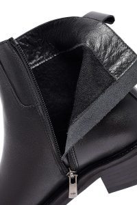 بوت زنانه مشکی چرمی زیپ‌دار دری مد