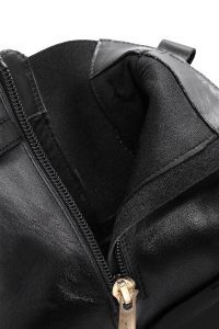 بوت زنانه مشکی چرمی زیپ‌دار دری مد