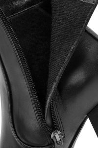 بوت زنانه مشکی چرمی پاشنه‌بلند زیپ‌دار دری مد