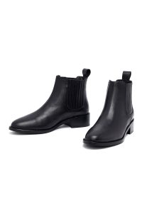 بوت زنانه مشکی چرمی چلسی دری مد