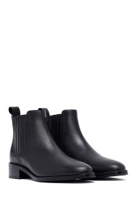 بوت زنانه مشکی چرمی چلسی دری مد