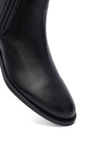 بوت زنانه مشکی چرمی چلسی دری مد